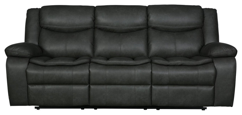 Arlington Leather Air Reclining Sofa Gray