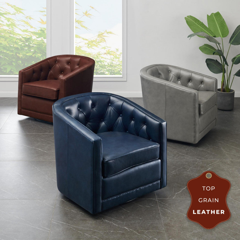 Walsh Swivel Accent Arm Chair, Garrett Brown