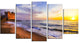 "Castle Santa Severa Over Sunset Italy" Seascape Wall Art, 5 Panels, 60"x32"