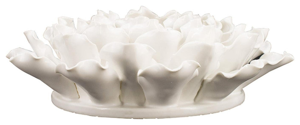 Cream Exaggerated 9" Ceramic Flower Wall Art