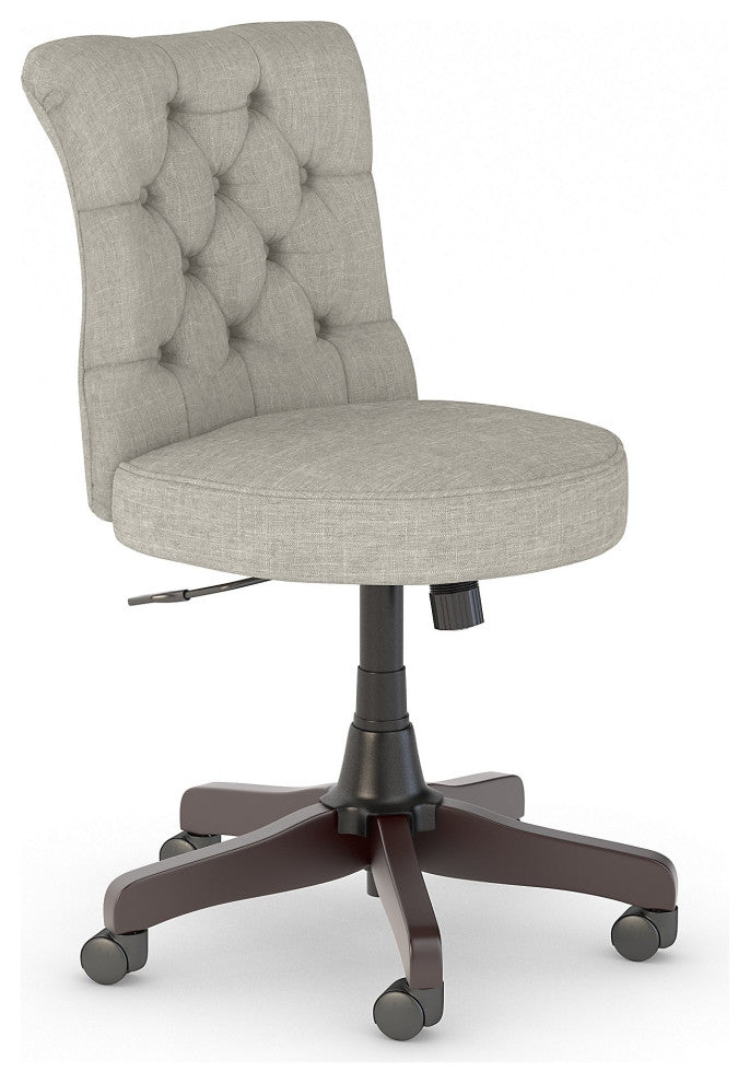 Key West Mid Back Tufted Office Chair, Light Gray Fabric