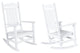 WestinTrends 2PC Outdoor Patio HDPE Adirondack Porch Rocking Chair Set, White