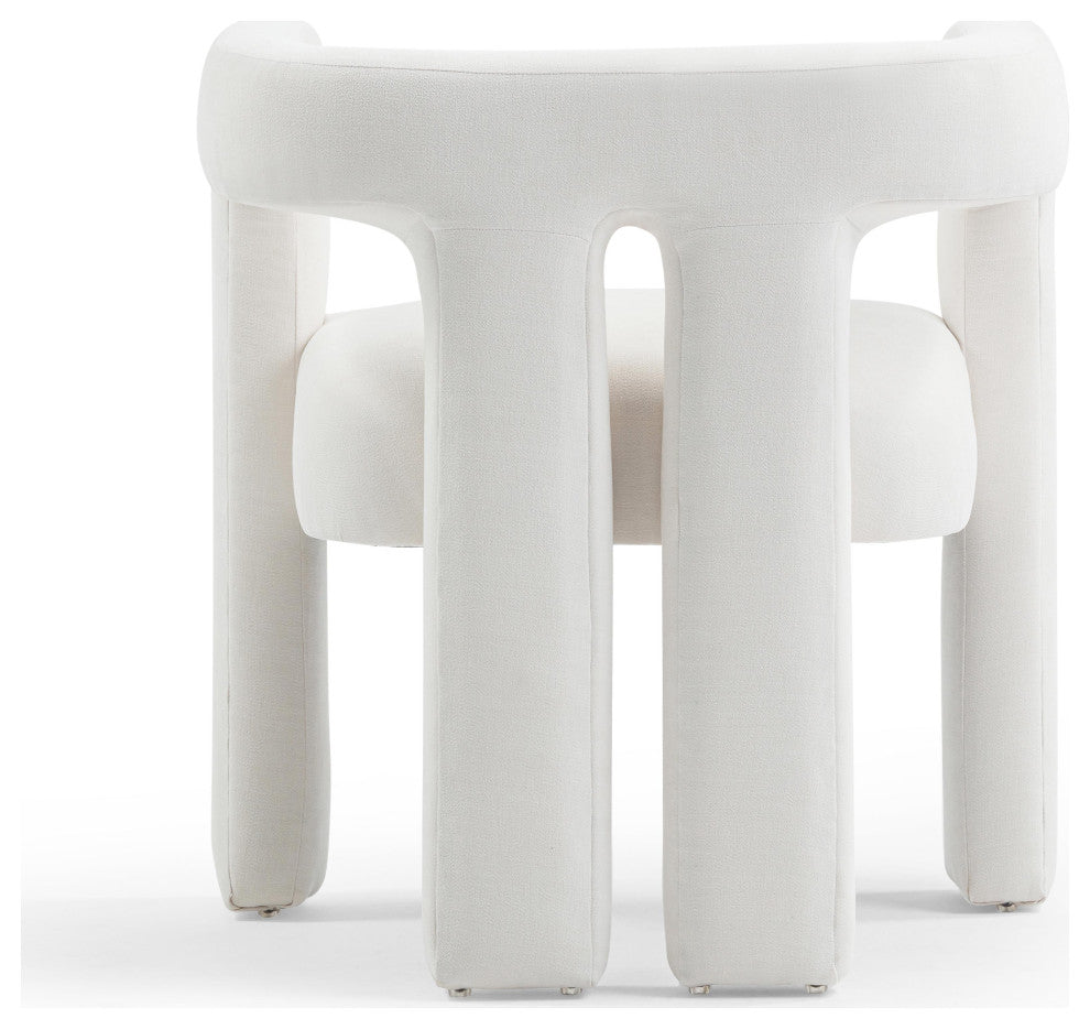Sloane Bone White Upcycled Fabric Chair