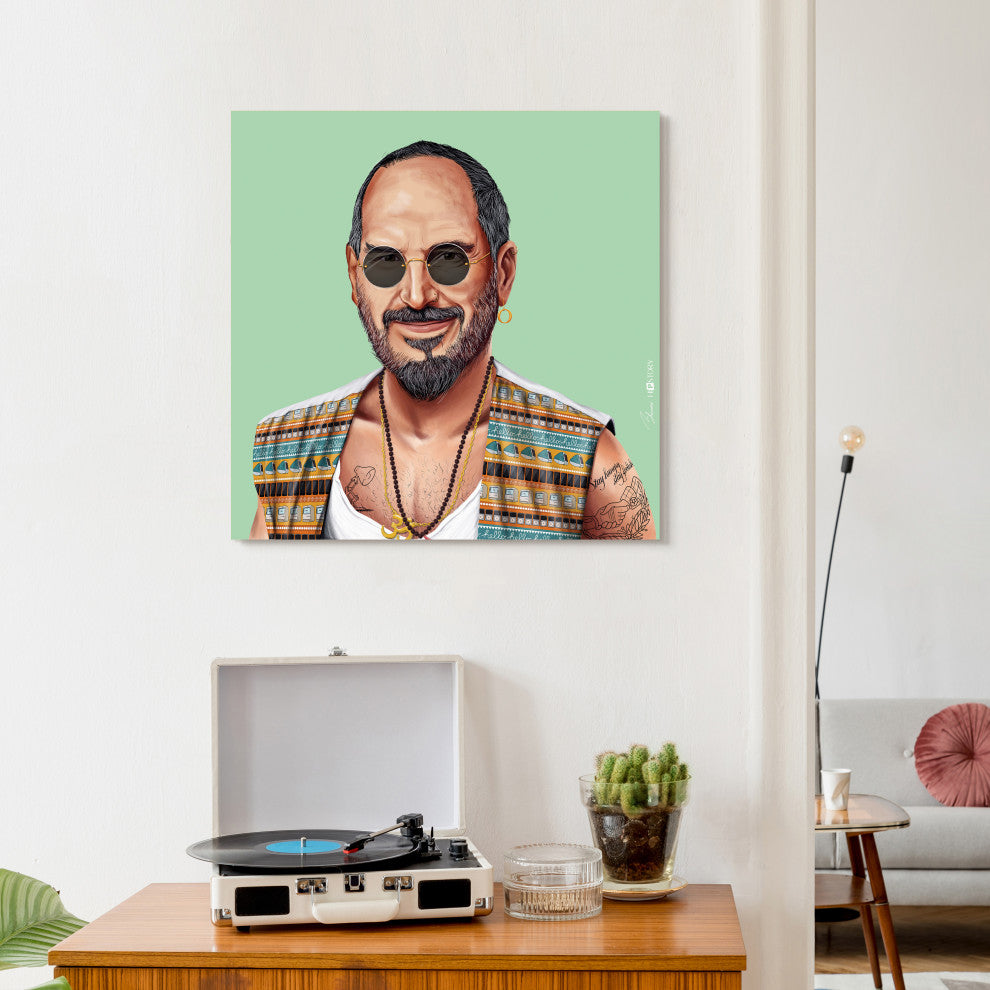 "Hip Steve" Frameless Reverse Printed Tempered Art Glass Wall Art