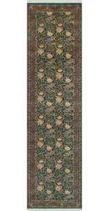 Pak-Persian Elliott Black/Green Runner, 2'7x10'1