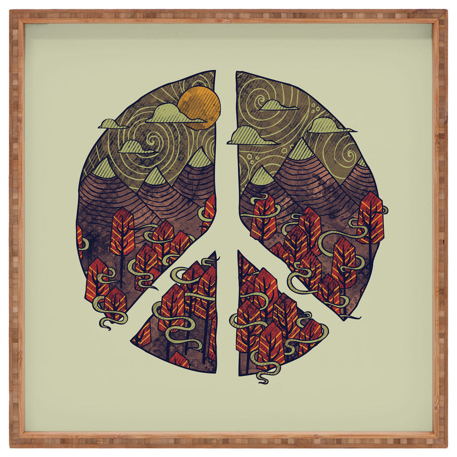Deny Designs Hector Mansilla Peaceful Landscape Square Tray