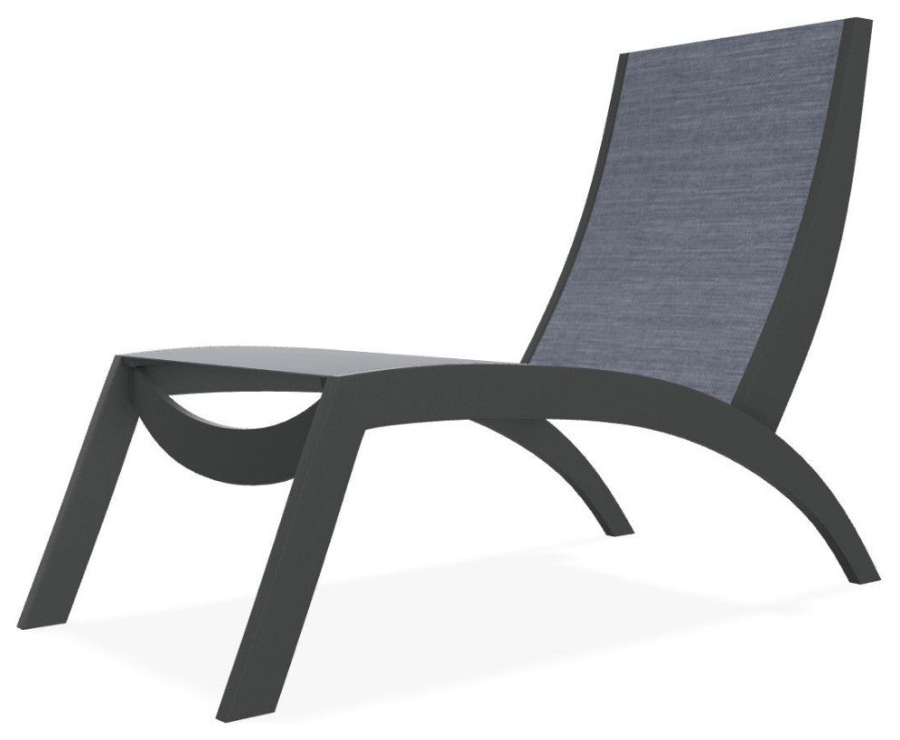 Dune Sling Stackable Outdoor Hydro-Lounge Chaise, Augustine Denim/Graphite