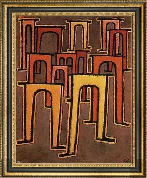 Paul Klee Revolution of the Viaduct - 20" x 25" Framed Premium Canvas Print