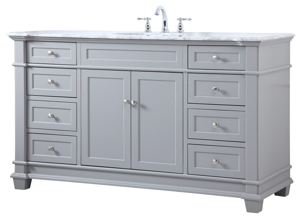 Weston Single Bathroom Vanity Set, Grey, 60