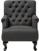 Gray Fabric Upholstered Button Tufted Armchair