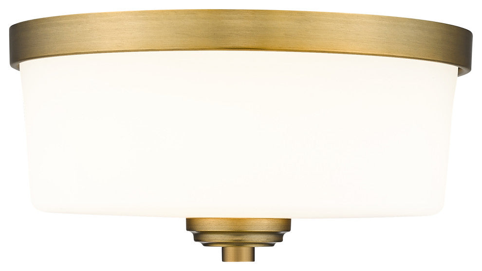 Zlite 220F2-HBR 2-Light Flush Mount, Etched White