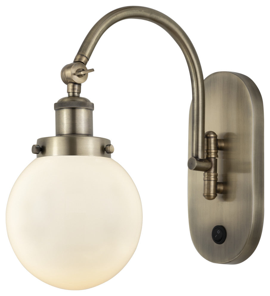 Innovations 918-1W-AB-G201-6-LED 1-Light Sconce, Antique Brass