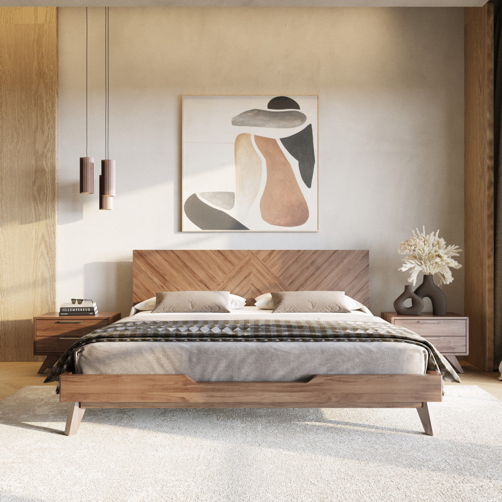 Modrest Soren Walnut Bed, Eastern King