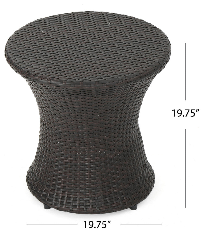 GDF Studio 3-Piece Tahitian Outdoors Brown Wicker Stacking Chair Chat Set