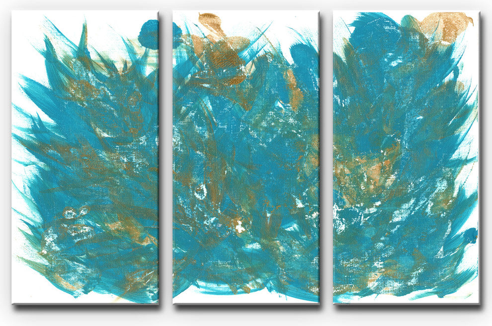 Ready2HangArt ''Feathers'' Wrapped Canvas Art Set, 40"x60" 3-Panels