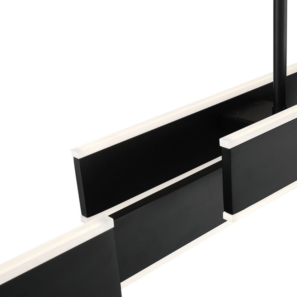 1 Light Modern Island Light, Matte Black