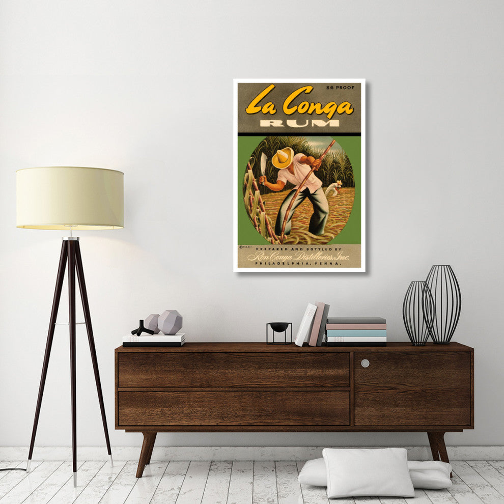 "La Conga Rum" Digital Paper Print by Vintage Booze Labels, 31"x46"