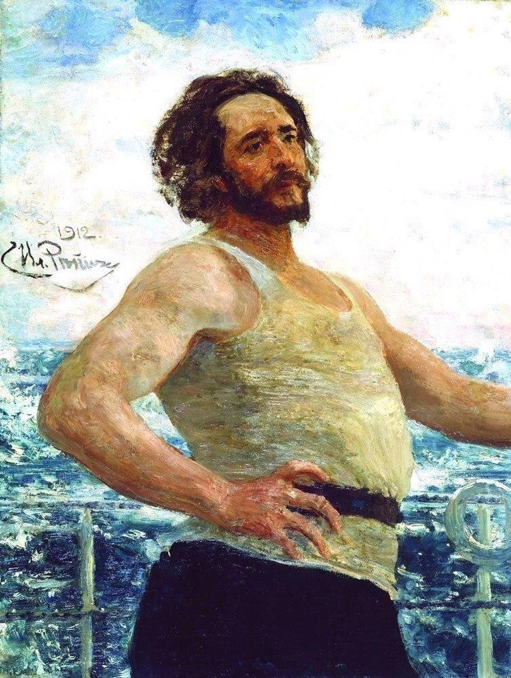 Ilia Efimovich Repin Portrait of writer Wrapped Canvas, 21"x28"