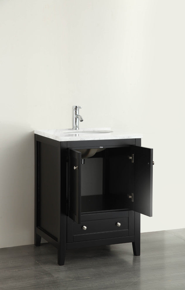 Eviva Lime 30" Bathroom Vanity Espresso With Marble Top