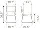 Grantham Dining Chair, Set of 2 Vintage Gray