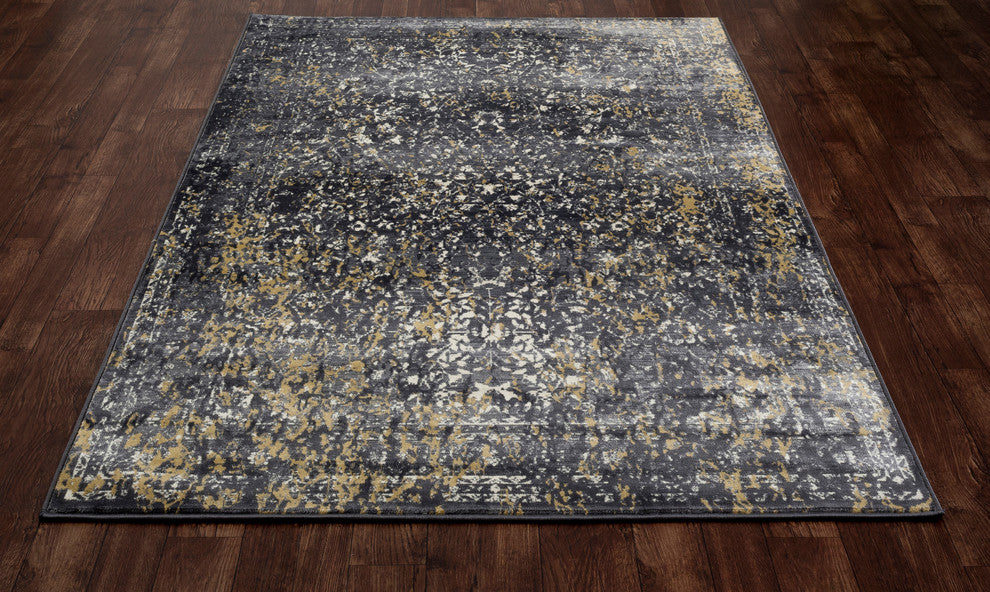 Karelia Inheritance Dark Gray 5'3" Round Area Rug