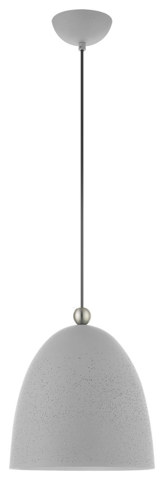 Livex Lighting Arlington 1 Light Nordic Gray, Brushed Nickel Medium Pendant