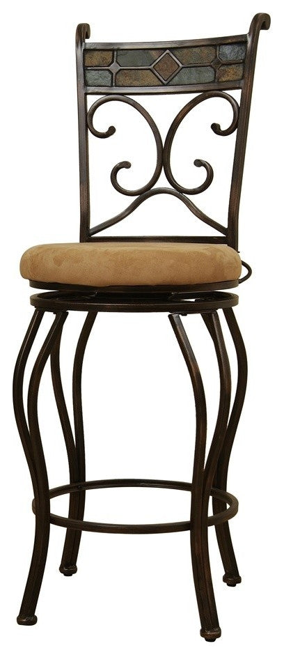 24" Beau Swivel Stool, Black/Gold