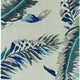 3' X 5' Grey Or Blue Tropical Leaves Wool Area Rug