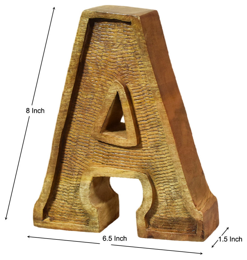 Handmade Eco-Friendly Wall Dï¿½cor "S" Alphabet Letter Block, 1.3x7.7x6.5