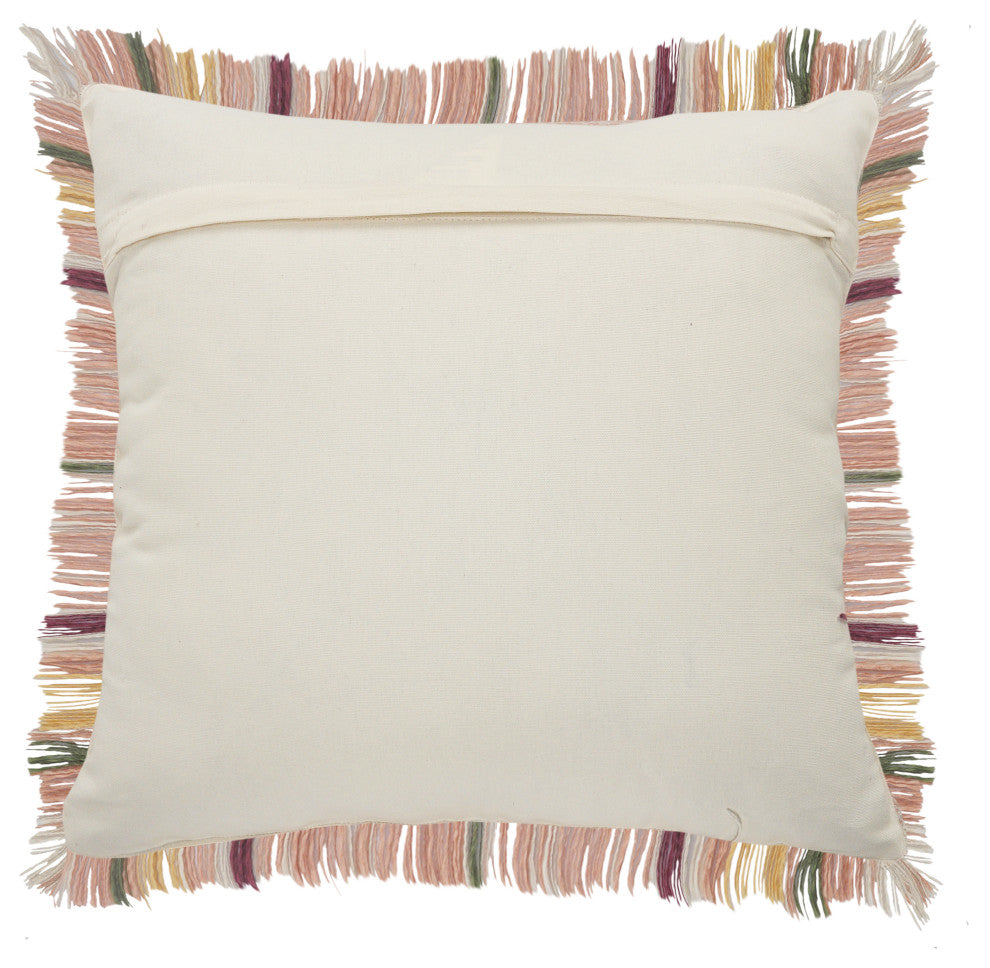 Berry Drew Plaid Throw Pillow with Fringe