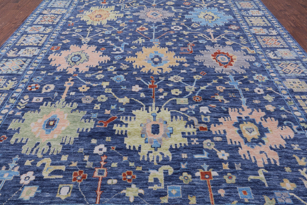 Turkish Oushak Handmade Wool Rug 10' 5" X 13' 10" - Q13283