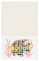 Linum Home Textiles Turkish Cotton Feliz Embellished Hand Towel, Cream