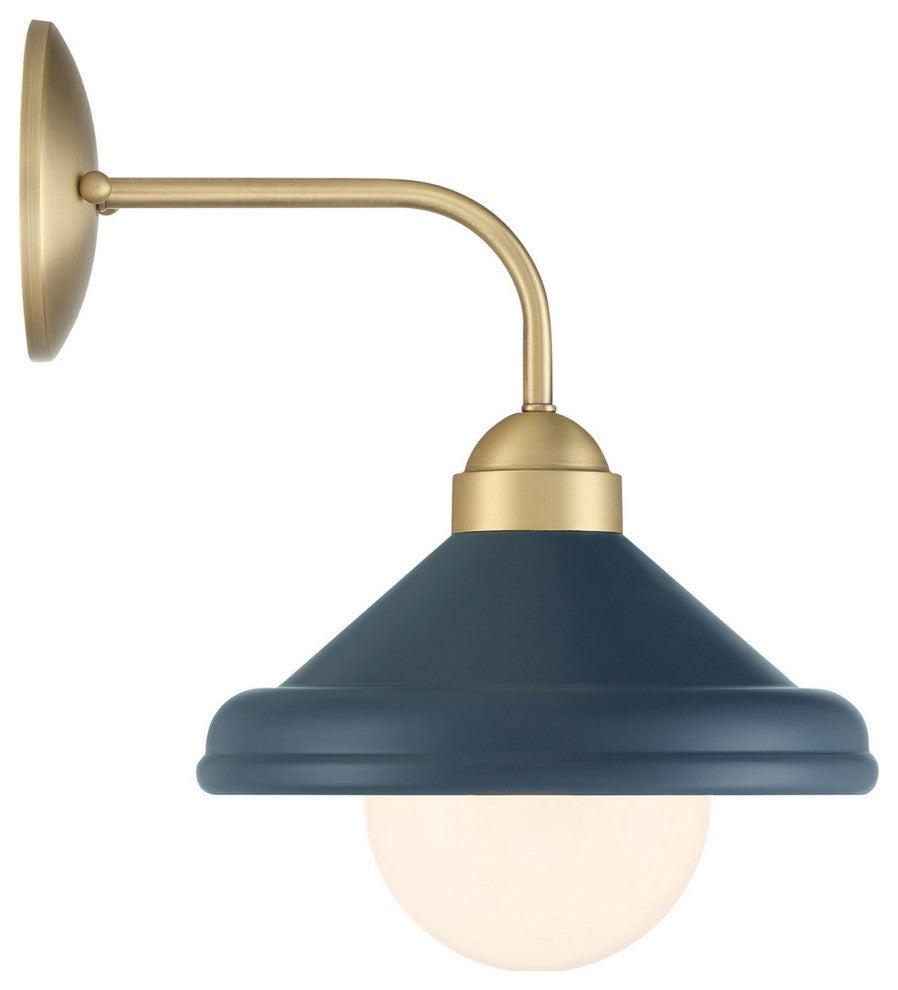 Brooks Matte Navy 10" Wall Sconce Barn Light with Bulb