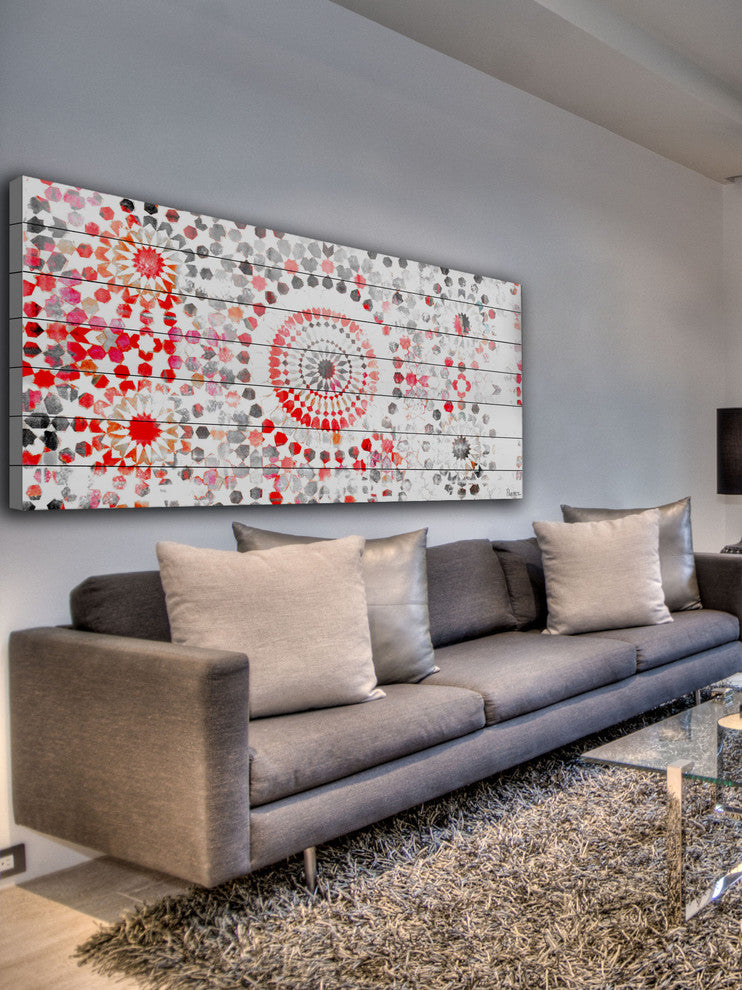 "Bab Taza" Print on White Wood, 60"x30"
