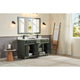 Vanity With Mirror, Sconce and Faucet Included, Pewter Green, 60"
