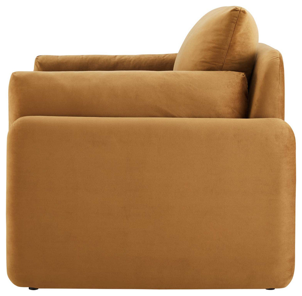 Armchair Accent Chair, Velvet, Brown, Modern, Living Lounge Hotel Hospitality