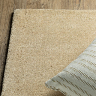 Apollo Heathered Solid Beige Hand-Made Wool Area Rug 8' x 10'