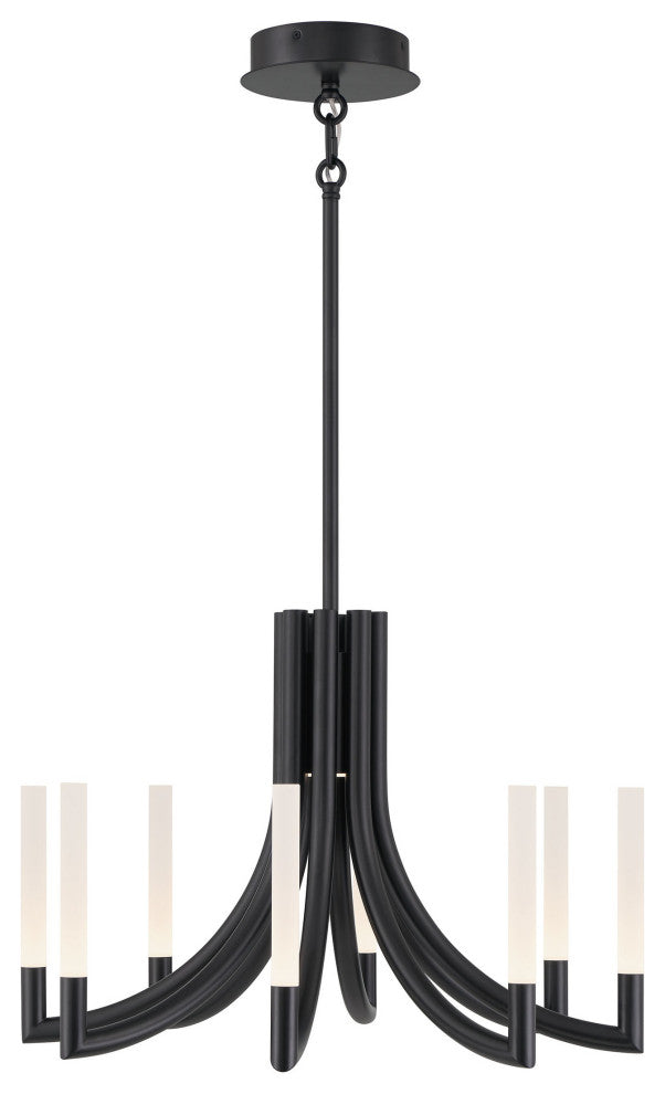 Olette 8L 24" Black Frosted Chandelier