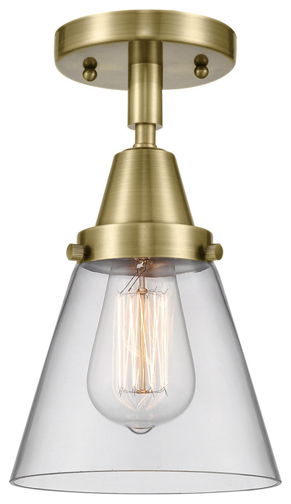 Innovations Lighting 447-1C-AB-G62 Small Cone 1 Light 6.25" Flush Mount