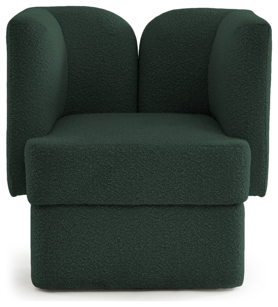 Marcel Boucle Fabric Upholstered Chair, Green