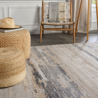 Ronan Abstract Beige/ Gray Area Rug, 2'6"x10'