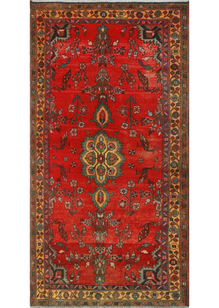 Fine Vintage Distressed Jerold Red/Green Runner, 3'5x6'4