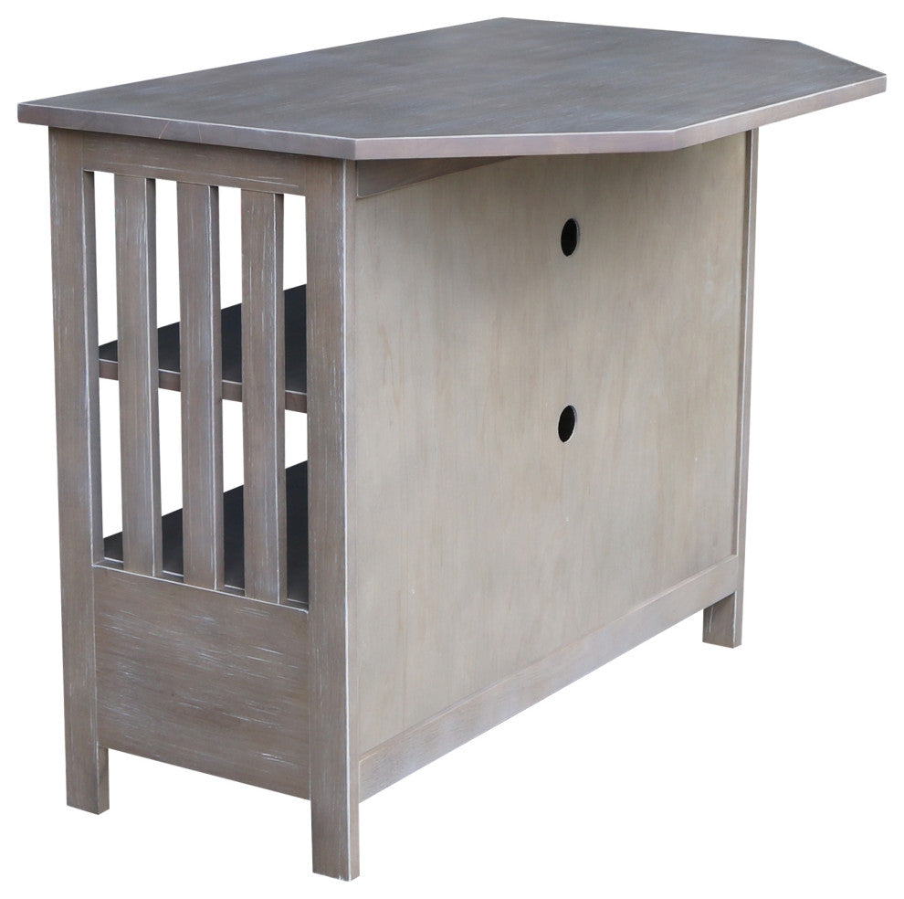 Mission Corner Entertainment / TV Stand, Washed Gray Taupe