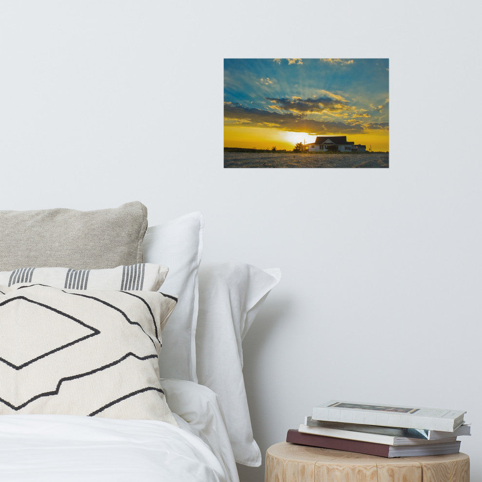 Sunset at Bowers Landscape Photo, Coastal Unframed Wall Art Print, 12" X 18"