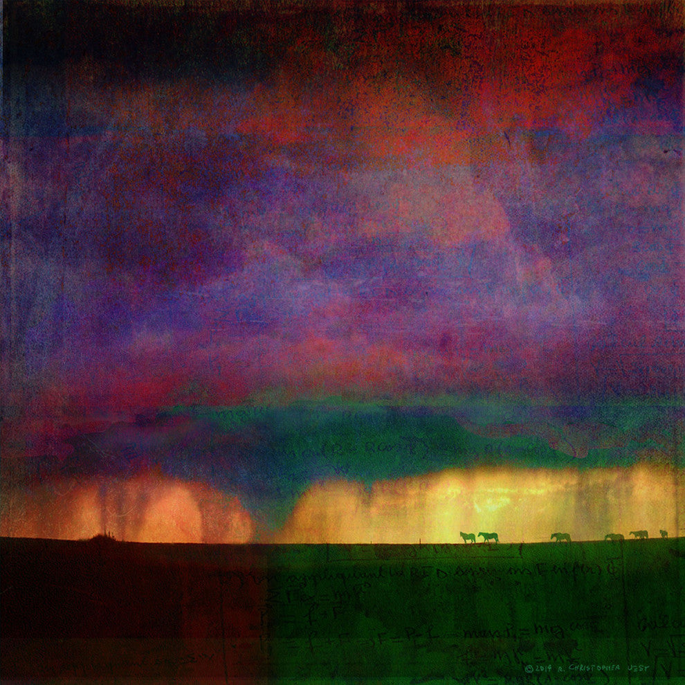 "Storm Passing Horses" Painting Print on Canvas by Chris Vest