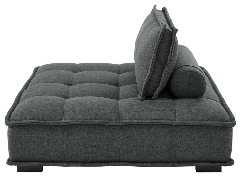 Modular Deep Tufted Sectional Sofa Set, Gray, Fabric, Modern, Hospitality