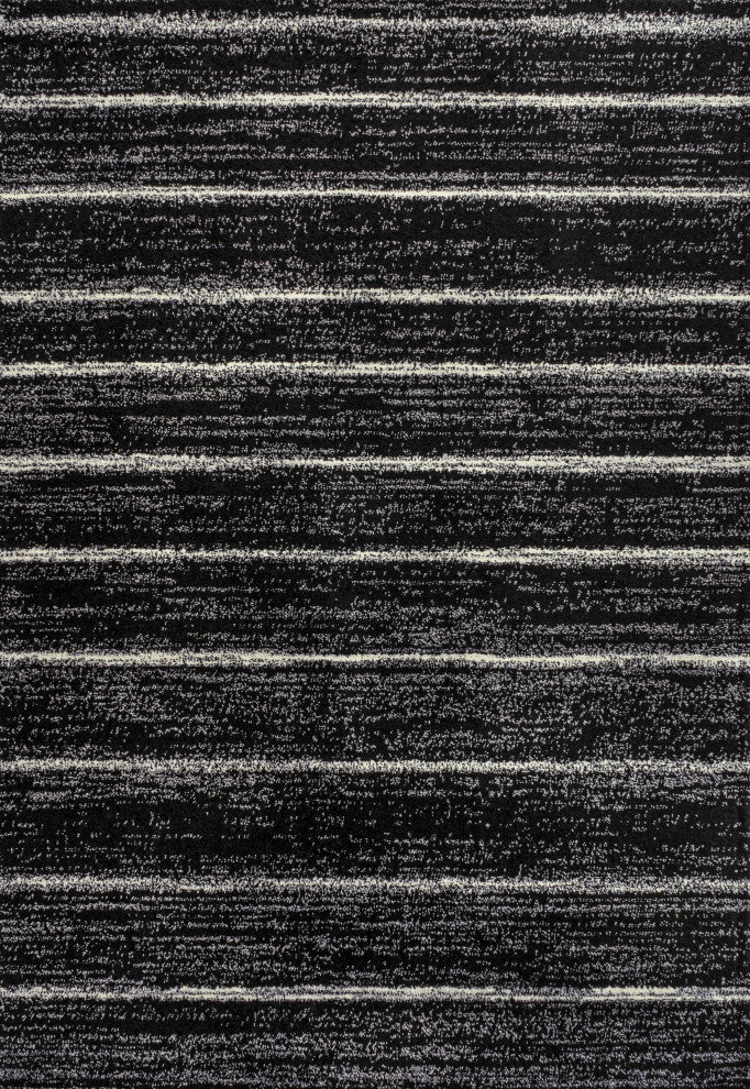 Williamsburg Minimalist Stripe Rug, Black/Cream, 3 Ft. X 5 Ft.