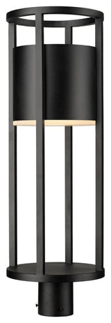 Zlite 517PHB-BK-LED 1-Light Outdoor Post Mount Fixture, Etched