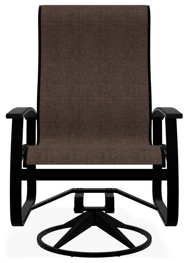 Belle Isle Sling Outdoor Swivel Rocker, Mocha/Black