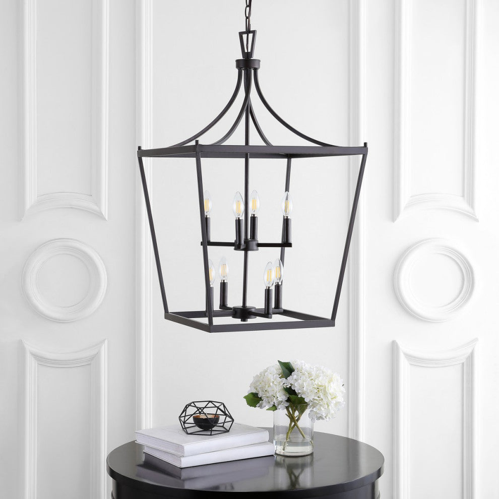 Safavieh Vallor 8 Light Pendant Oil Rubbed Bronze, Black